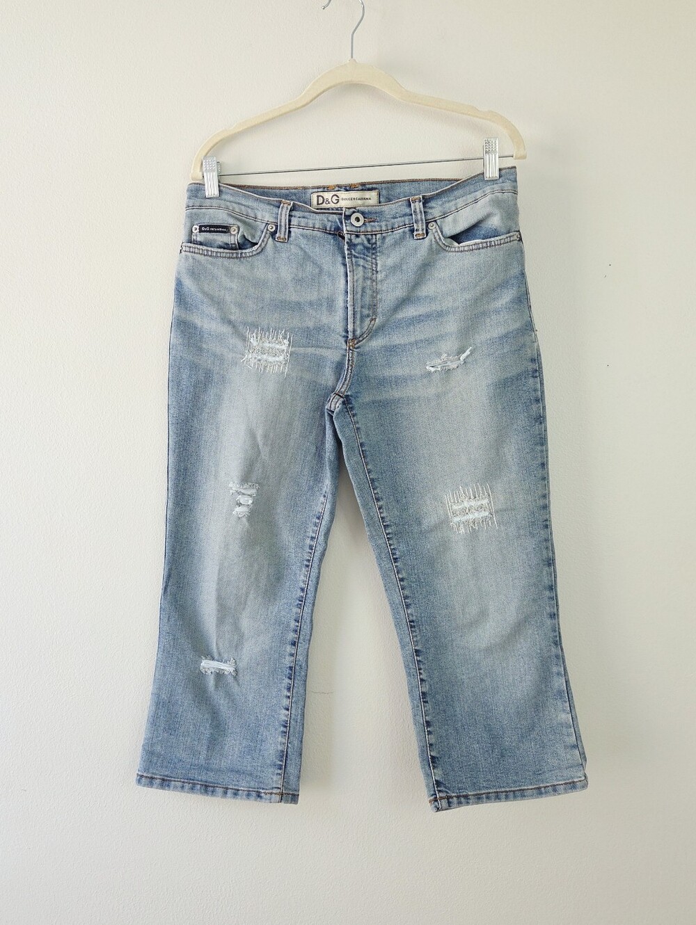 Vintage Y2K D&G Dolce & Gabbana Low To Mid Rise Capri Cropped Jeans Size 33